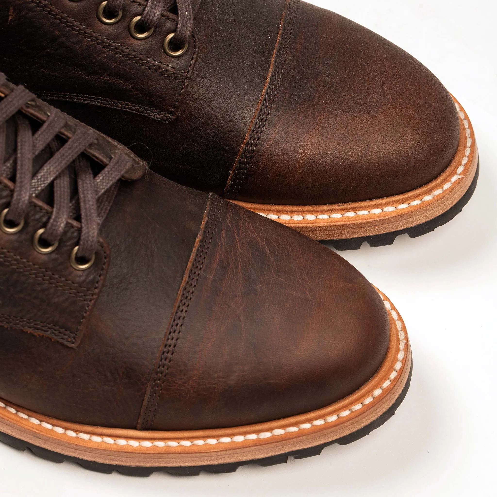 The Moto Boot in Chocolate Pebble Grain