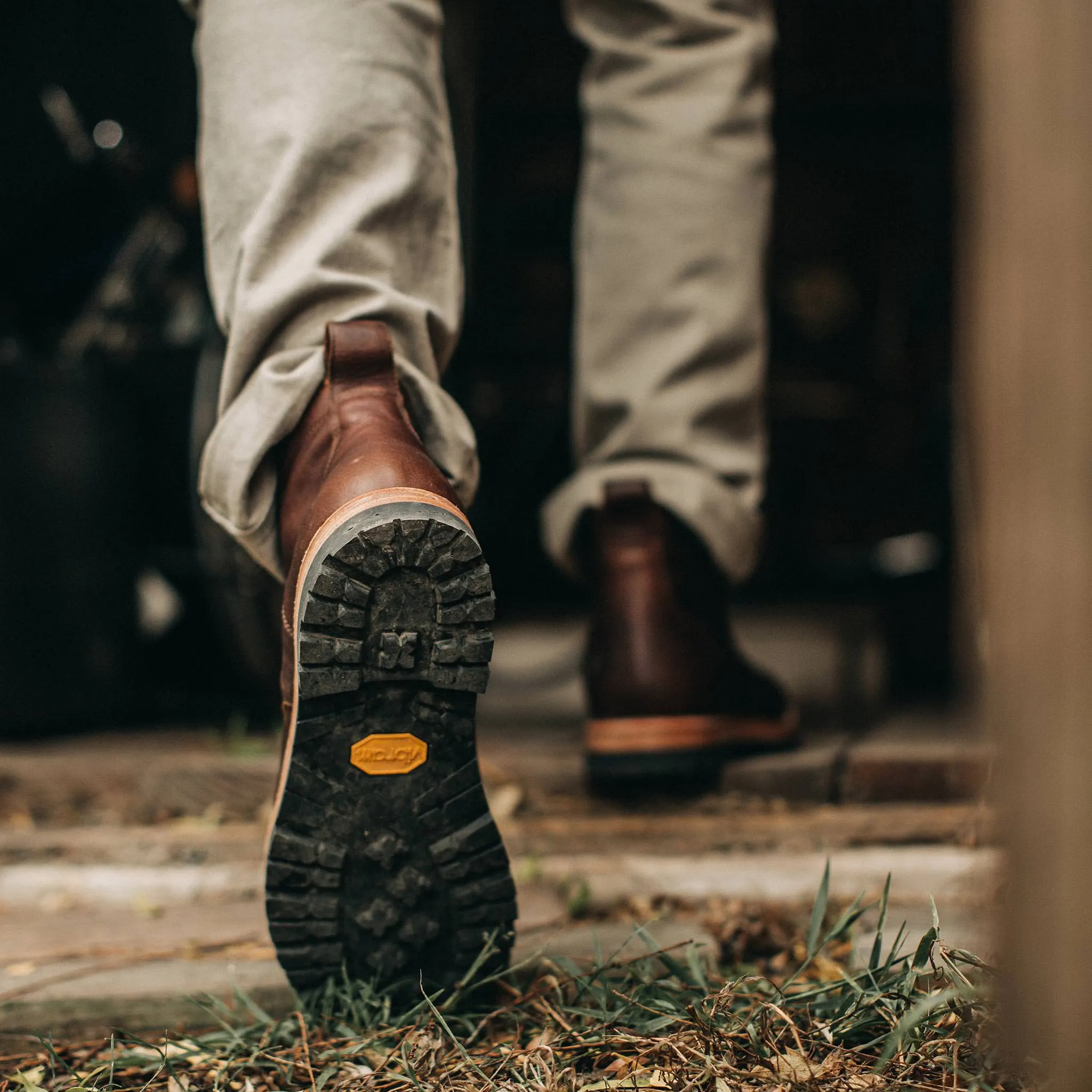 The Moto Boot in Chocolate Pebble Grain