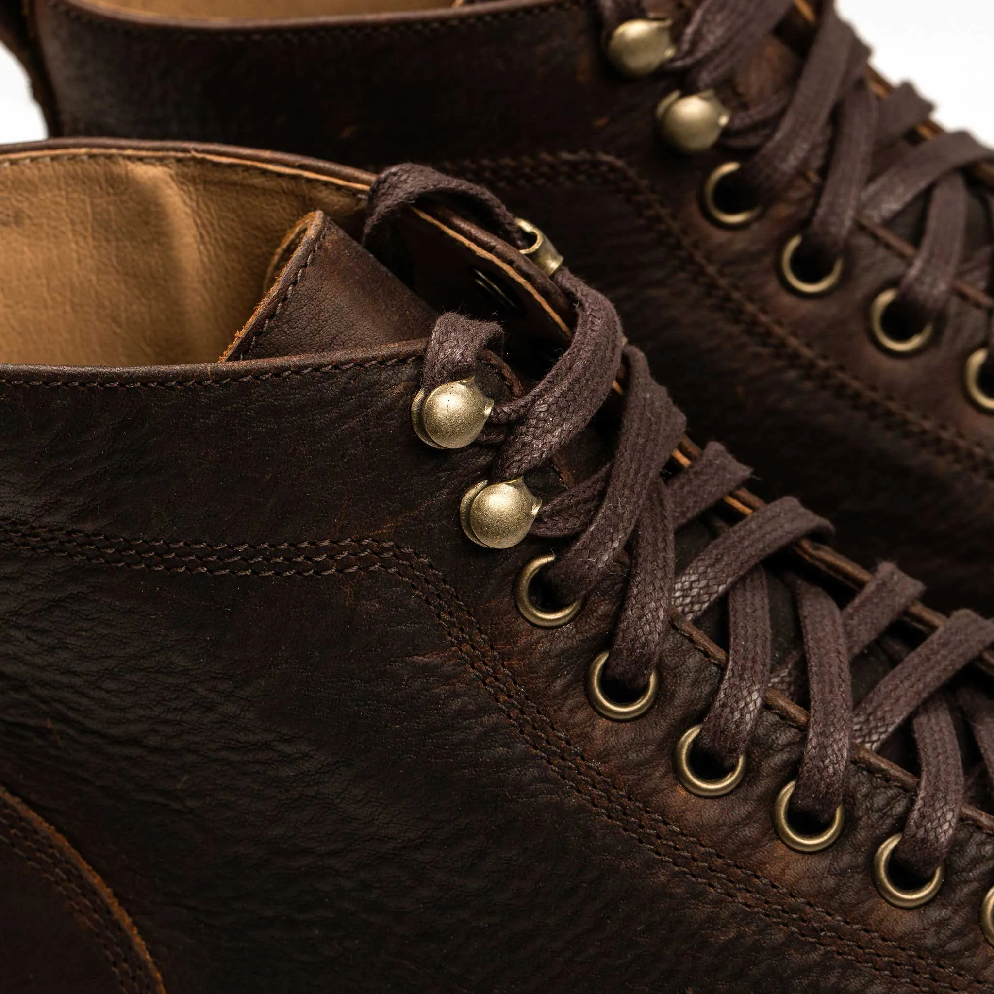 The Moto Boot in Chocolate Pebble Grain