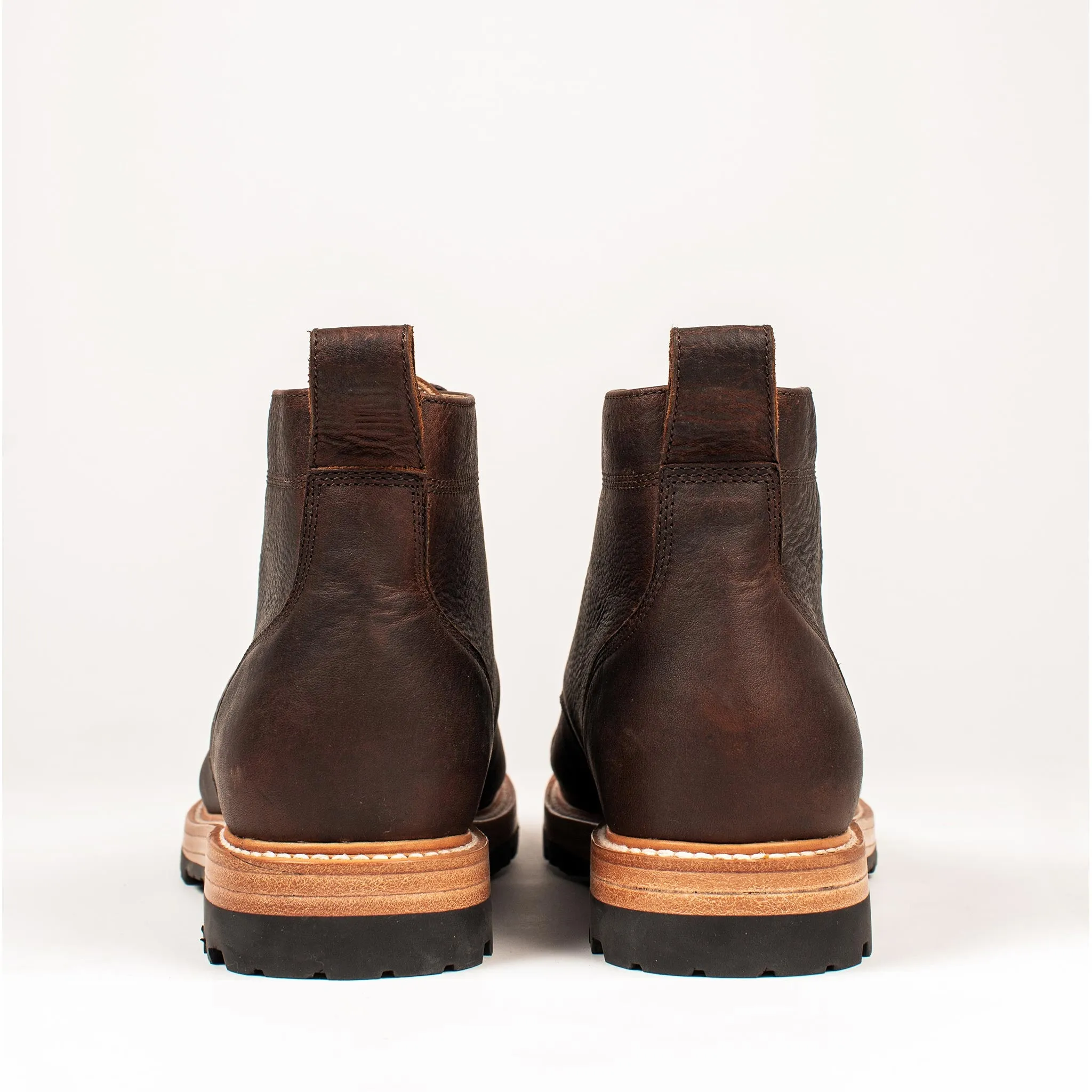 The Moto Boot in Chocolate Pebble Grain