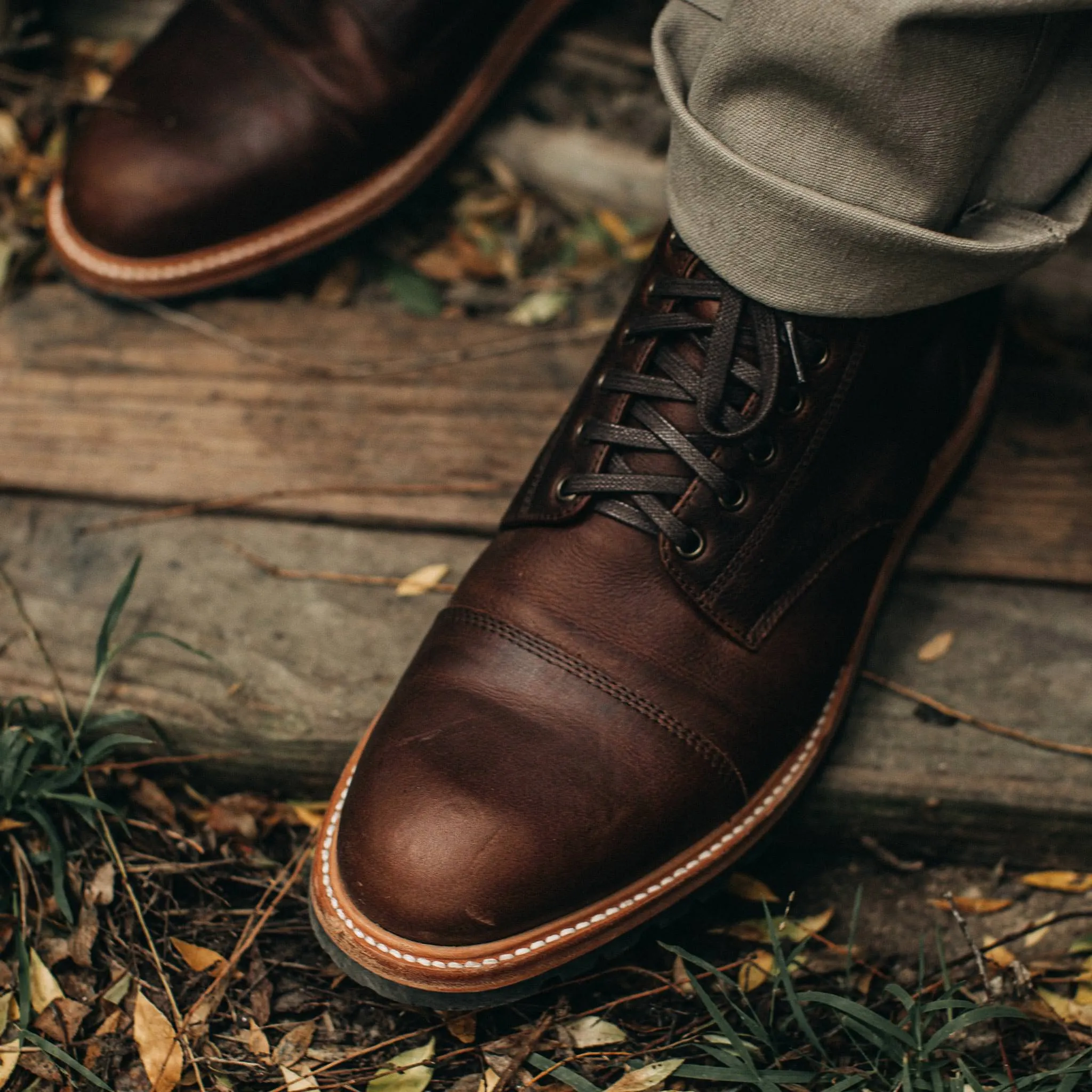 The Moto Boot in Chocolate Pebble Grain