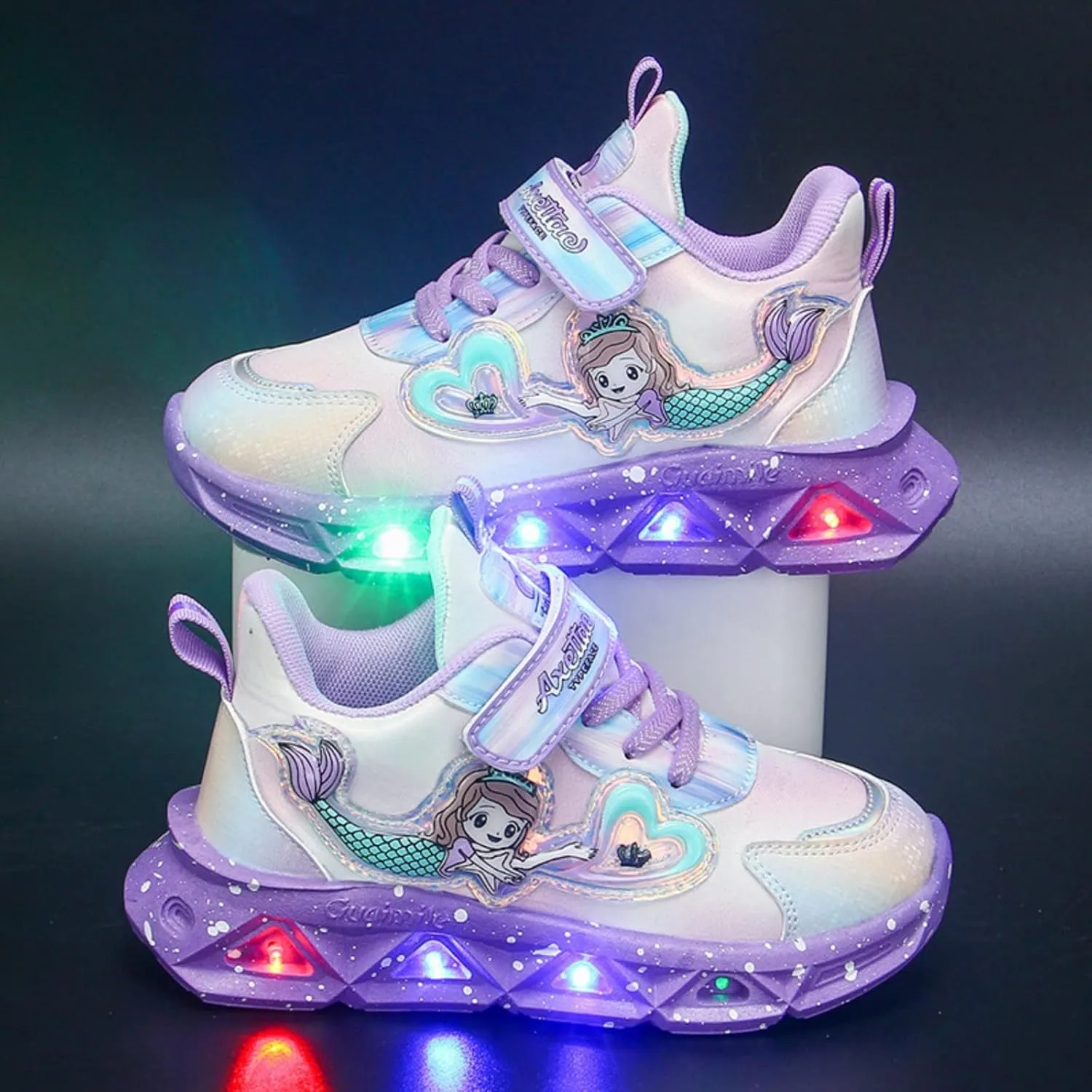 Toddler Sports Shoes Girls Princess LED Breathable Lightweight Kids Shoes
