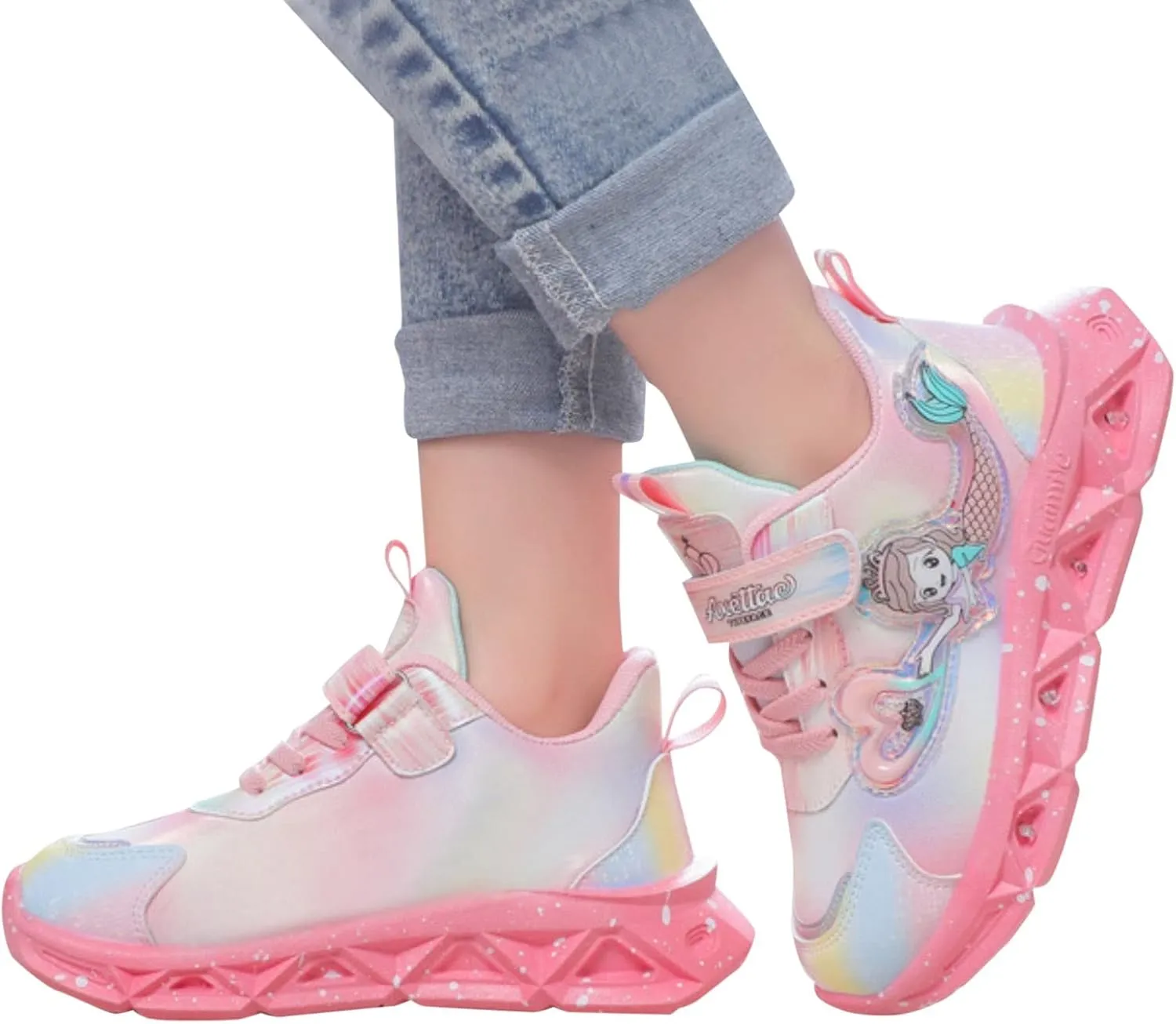 Toddler Sports Shoes Girls Princess LED Breathable Lightweight Kids Shoes