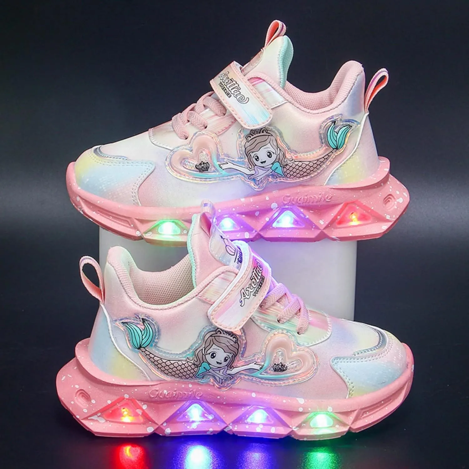 Toddler Sports Shoes Girls Princess LED Breathable Lightweight Kids Shoes