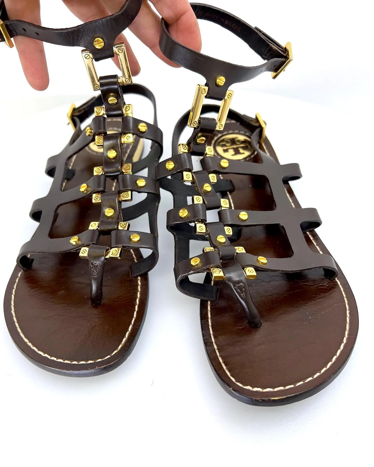 TORY BURCH LEATHER GLADIATOR SANDALS