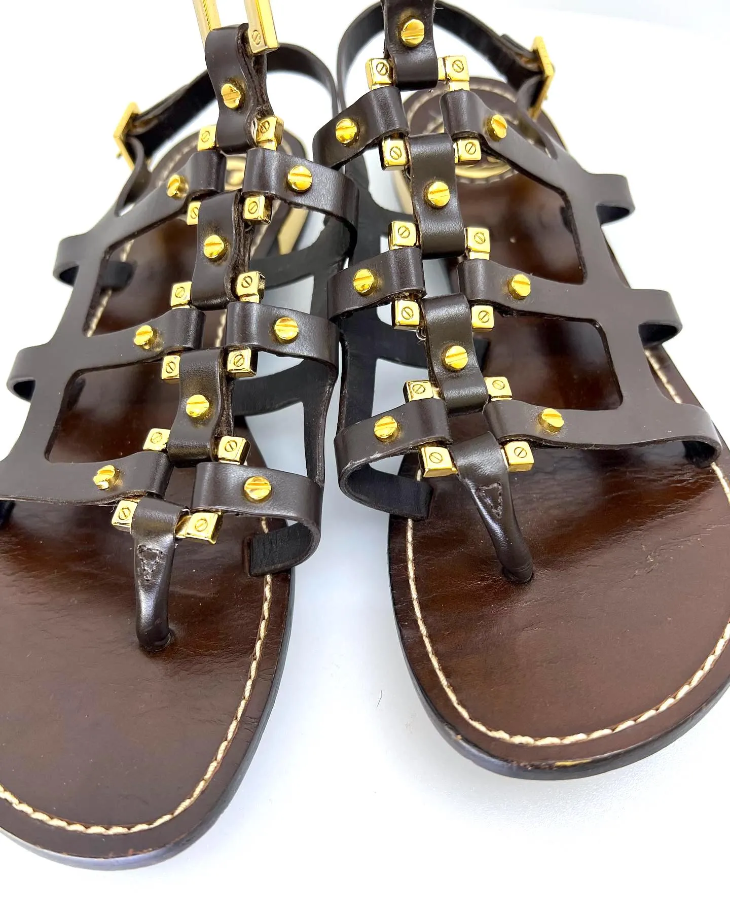 TORY BURCH LEATHER GLADIATOR SANDALS
