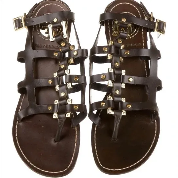 TORY BURCH LEATHER GLADIATOR SANDALS