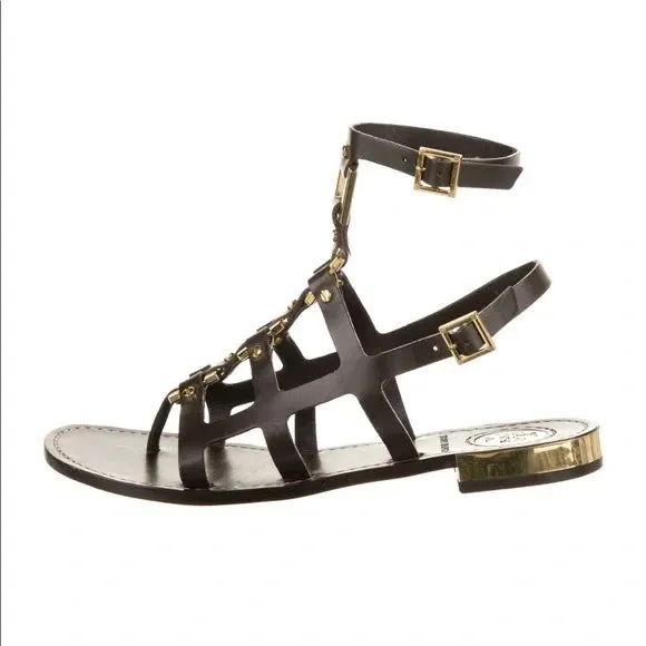 TORY BURCH LEATHER GLADIATOR SANDALS