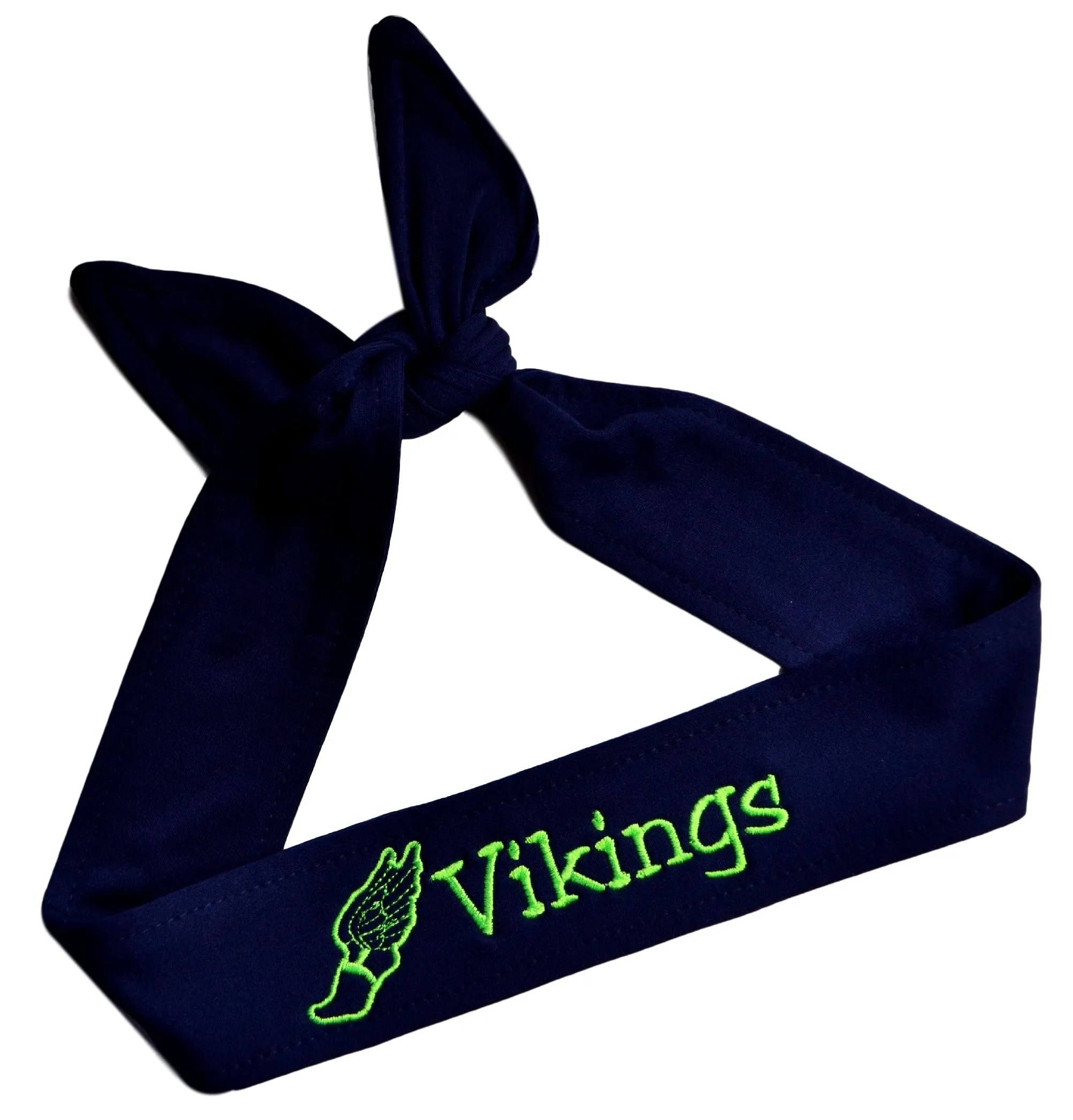 Track and Field Tie Back Moisture Wicking Headband Personalized with Your EMBROIDERED Text - Quantity Discounts