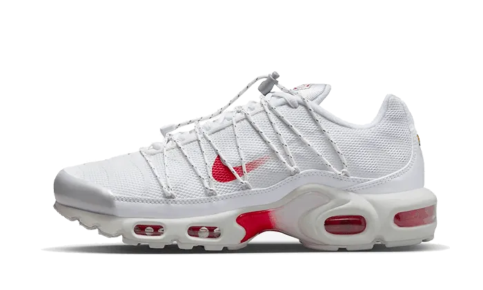 Air Max Plus Utility White Silver Red Foot Flexibility