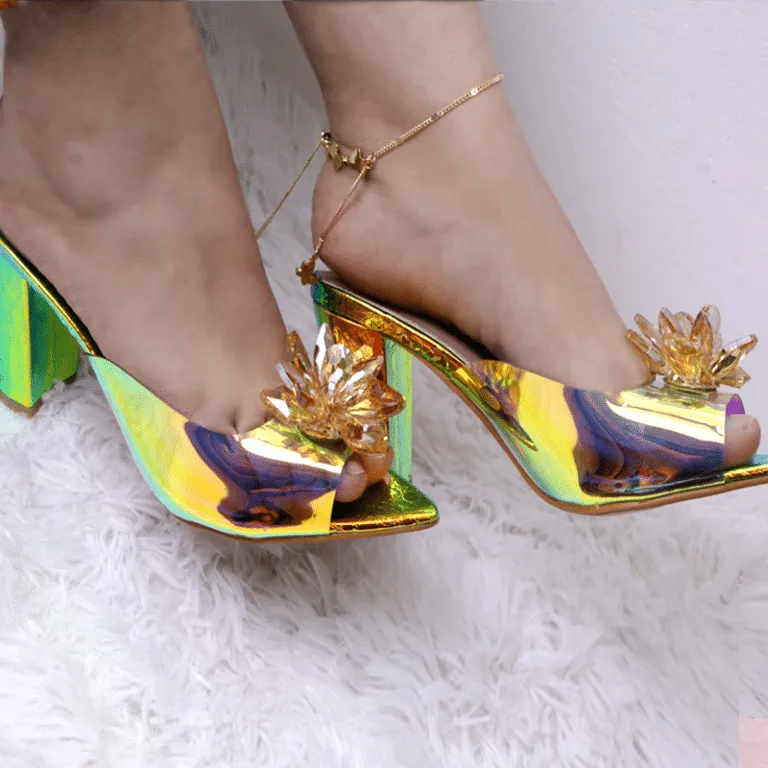 Transparent Hologram Diamond Buckle High Heels for Women #10390 #22