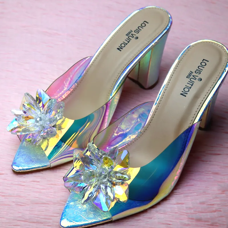 Transparent Hologram Diamond Buckle High Heels for Women #10390 #22
