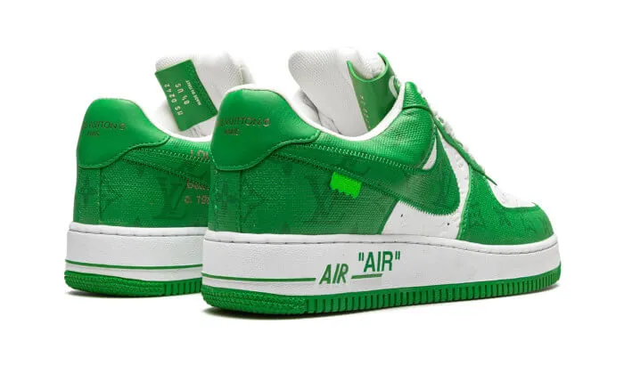 Nike Air Force 1 Low Louis Vuitton White Green Heel lockdown