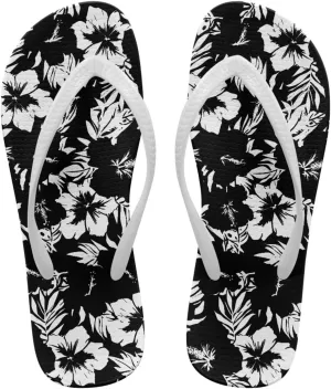 Tropical Flower Print Sandals Women Butterfly Summer Lightweight Flip Flops Shock-Absorbing for Walking All-Day Comfort