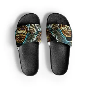 Turquois And Black Graphic Men’s slides