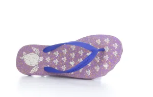 TURTLE_L Blue Rubber Strap Beach Flip-Flops