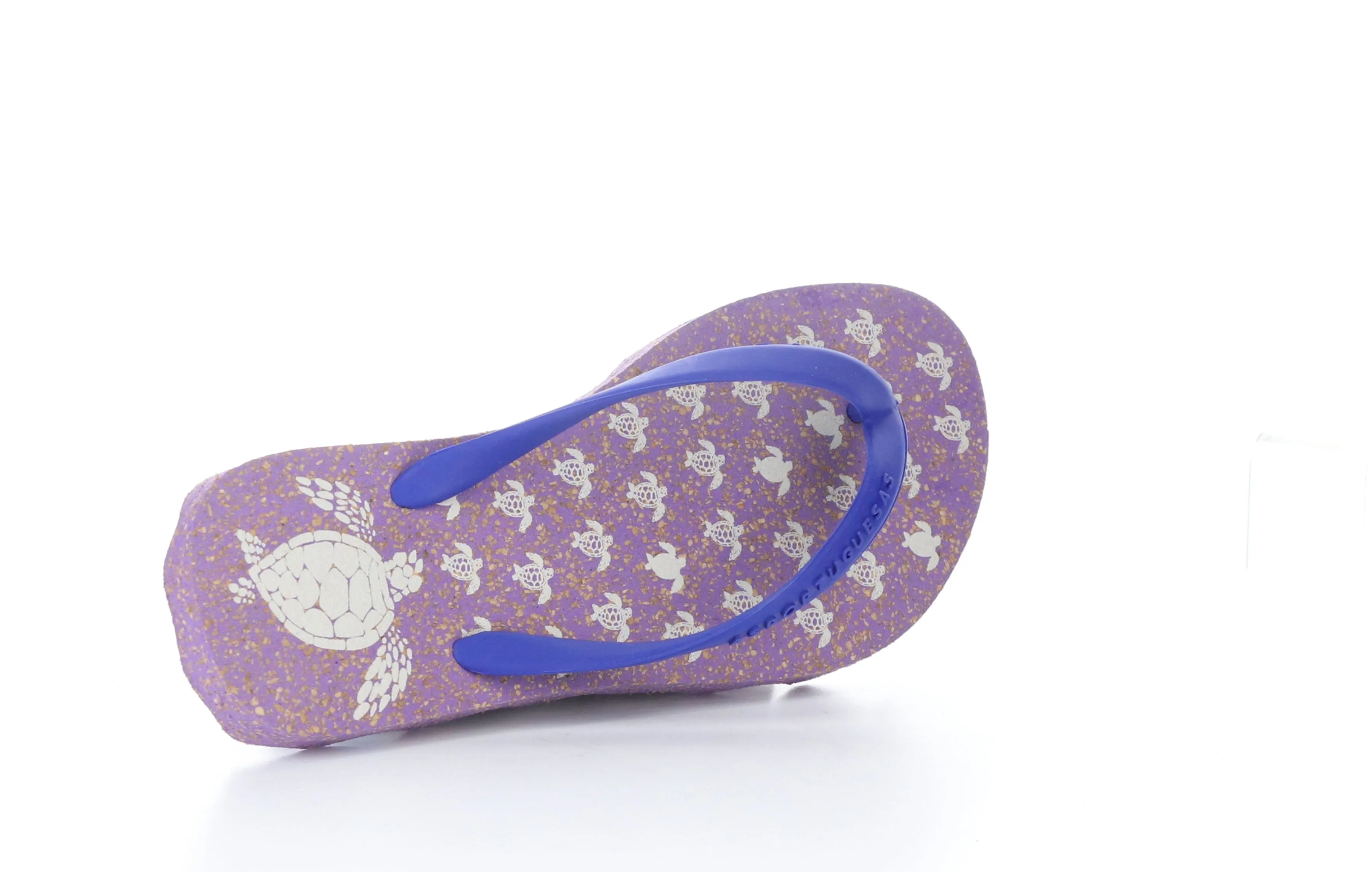 TURTLE_L Blue Rubber Strap Beach Flip-Flops