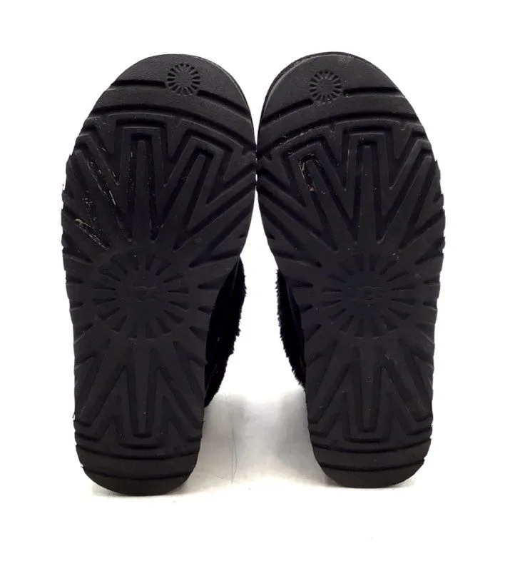 UGG Women's Classic Mini Fluff 1098533 Black Quilted Snow Boots - Size 8
