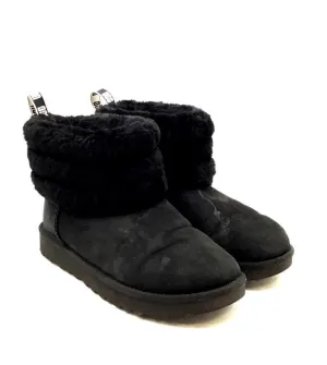 UGG Women's Classic Mini Fluff 1098533 Black Quilted Snow Boots - Size 8