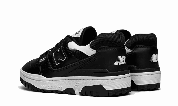 Glossy Finish Reinforced Stitch Bonding New Balance 550 Black White