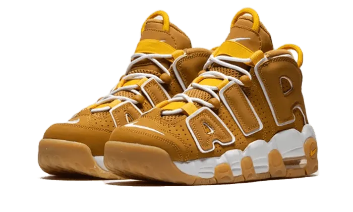 Air More Uptempo Wheat Gum Performance Boost thick sole shoes
