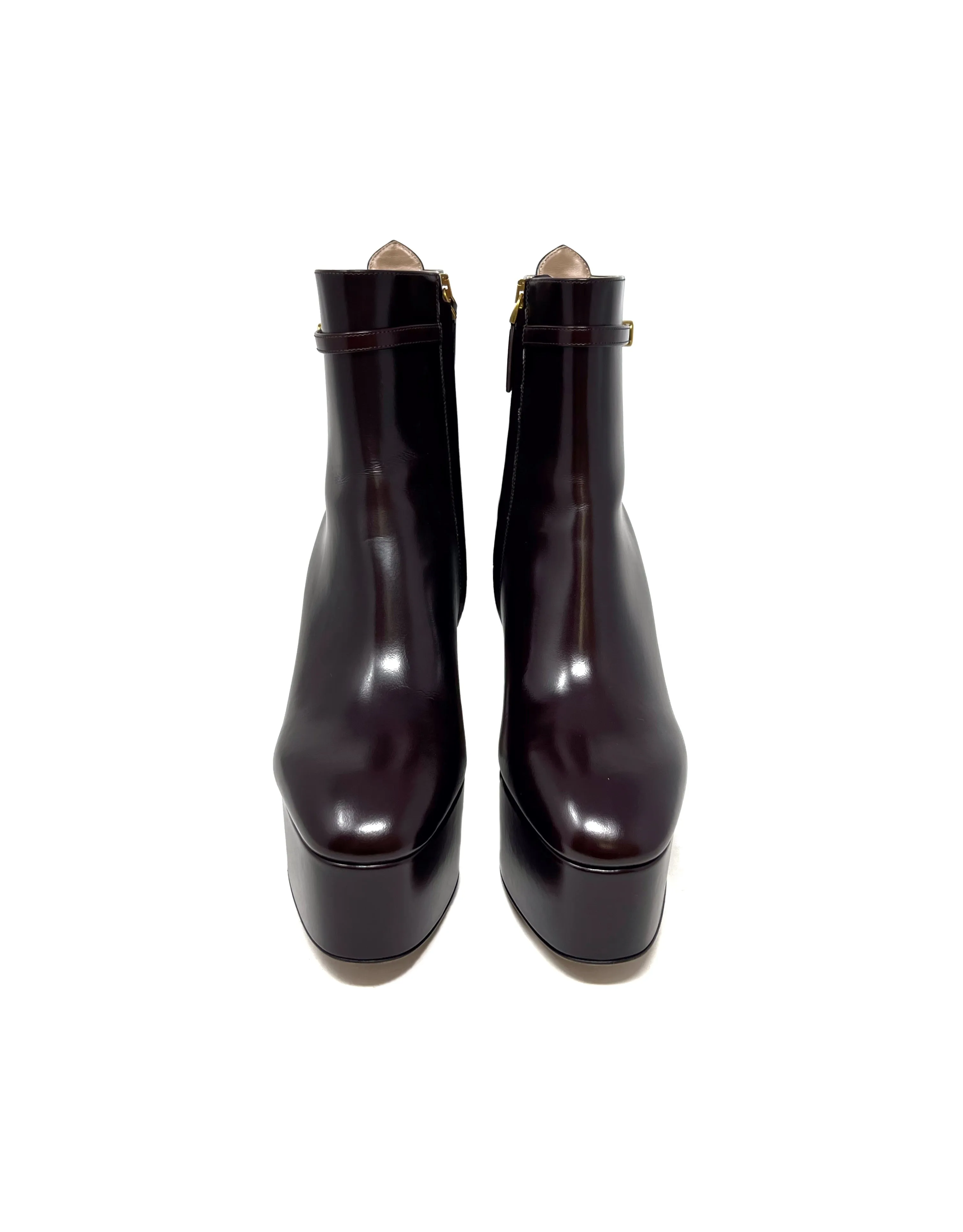 Valentino W Shoe Size 38.5 VLogo Signature Leather Platform Boots