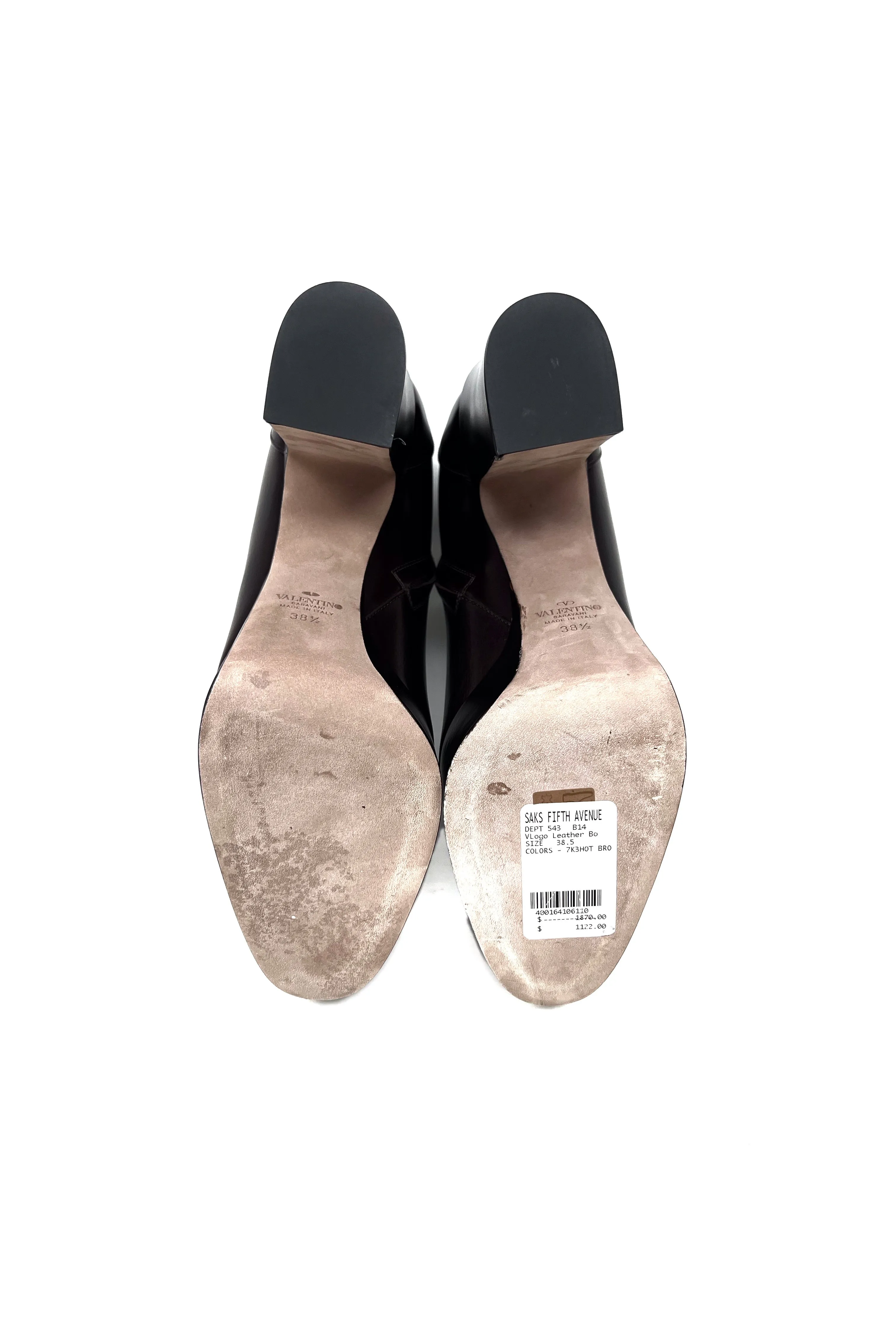 Valentino W Shoe Size 38.5 VLogo Signature Leather Platform Boots