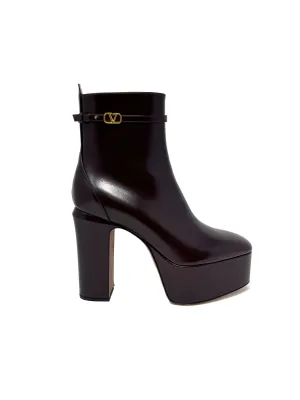 Valentino W Shoe Size 38.5 VLogo Signature Leather Platform Boots