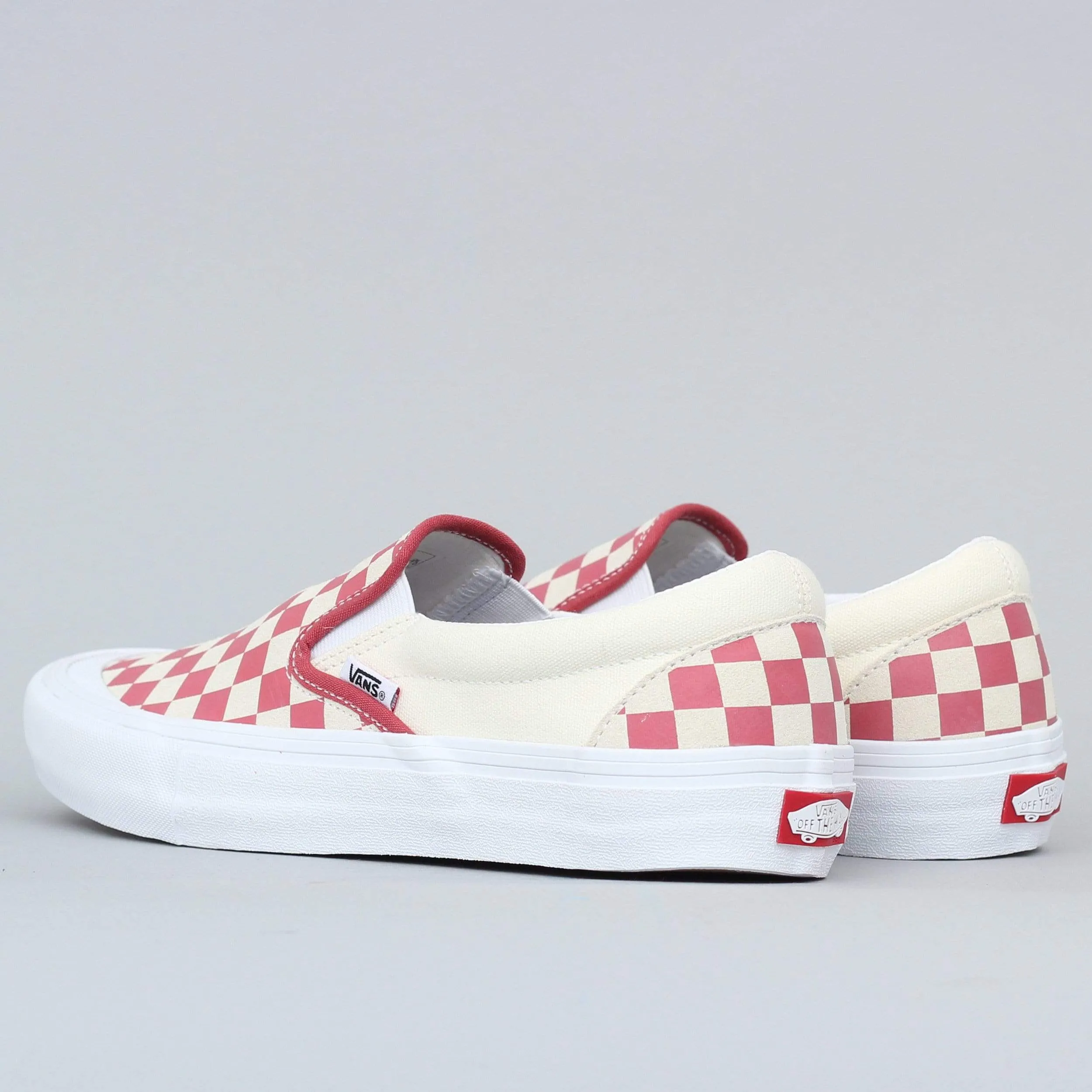 Vans Slip-On Pro Shoes (Checkerboard) Mineral Red