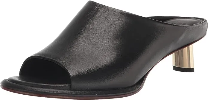 VINCE EZZY LEATHER KITTEN HEEL MULES