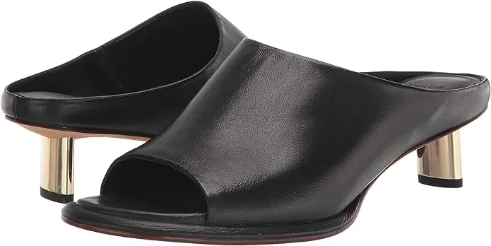 VINCE EZZY LEATHER KITTEN HEEL MULES