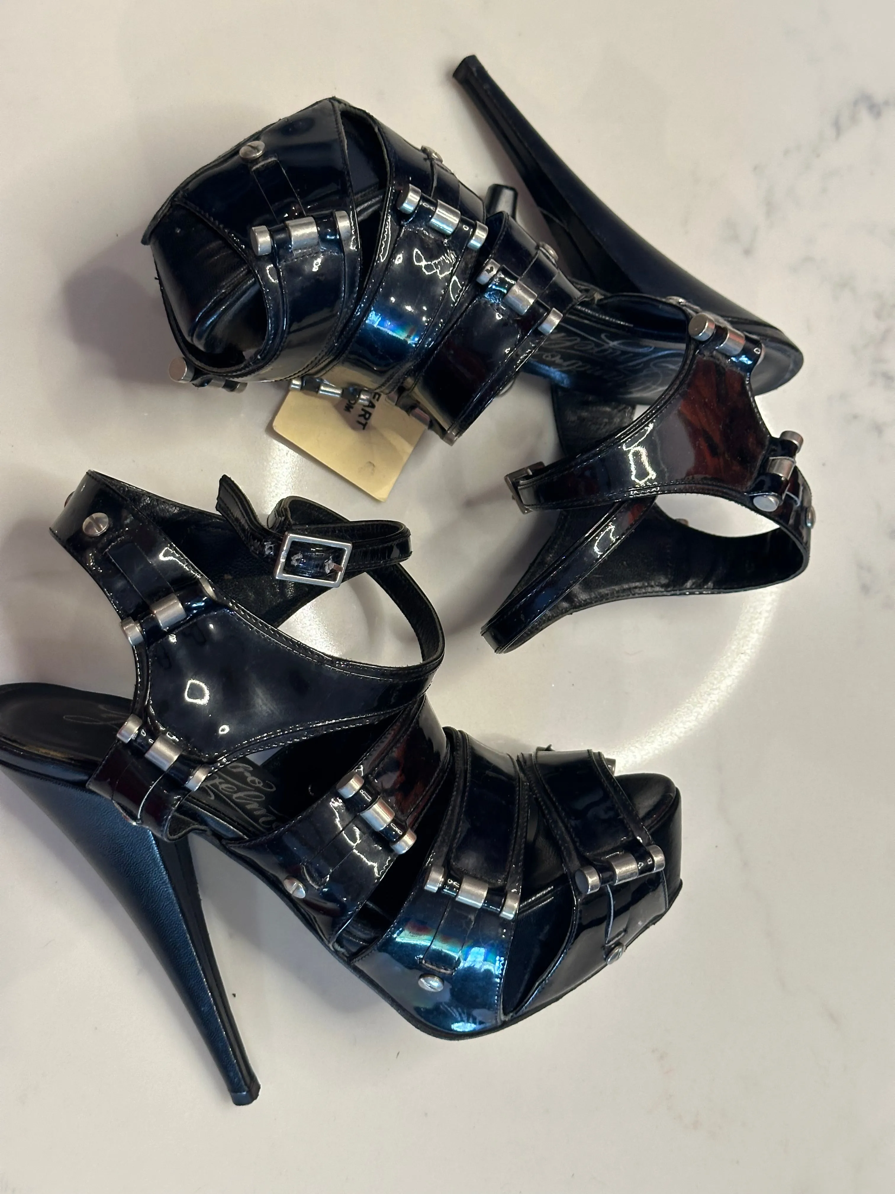 Vintage Black Patent Platform Heels