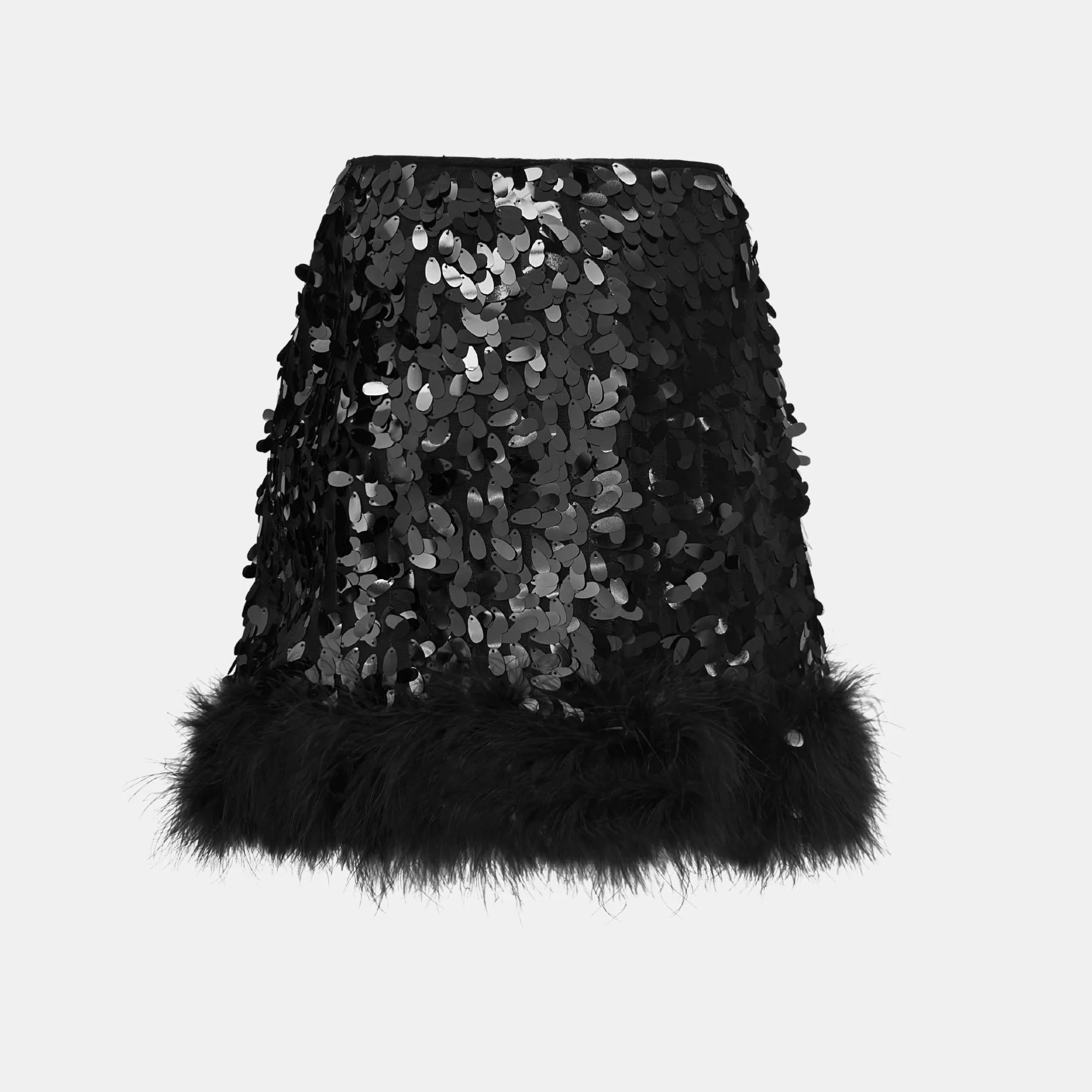 VIRGO Sequin Feather Skirt
