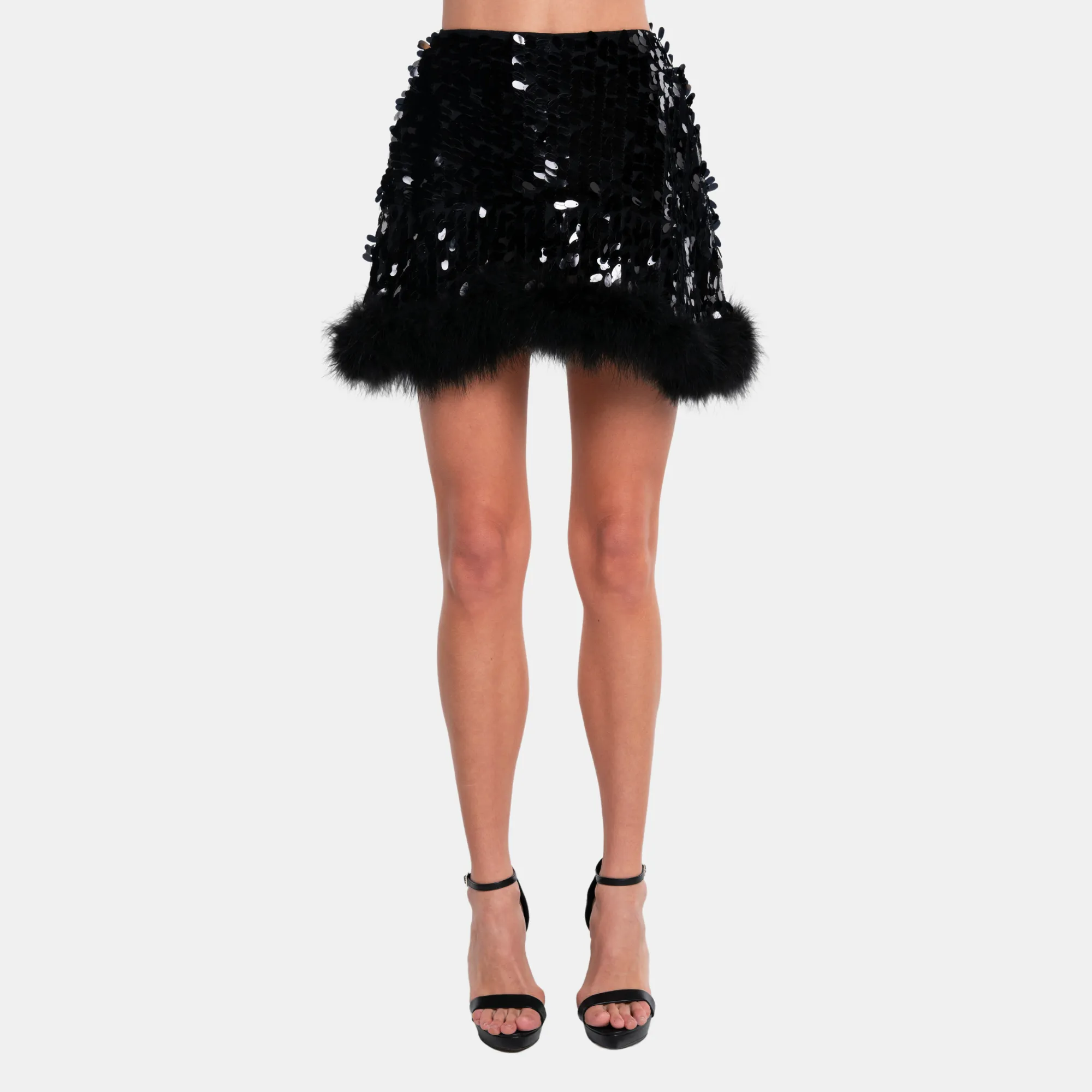 VIRGO Sequin Feather Skirt