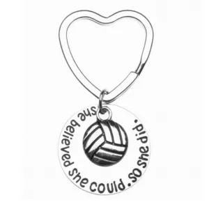 Volleyball She Believed She Could So She Did  Heart Keychain