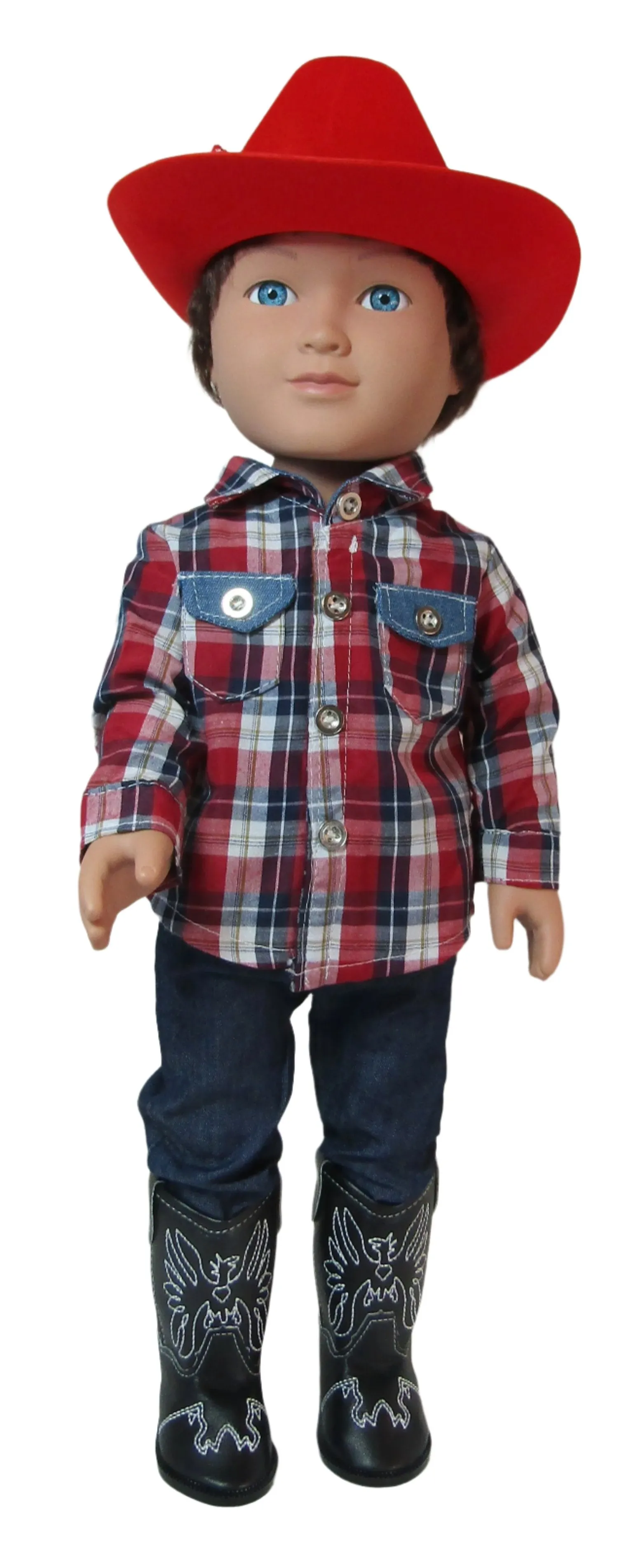 Western Boots w Embroidered Eagle 18 inch Doll: Black