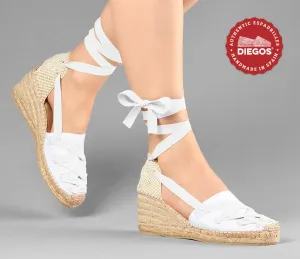 White Lola high wedge Pamplona espadrilles