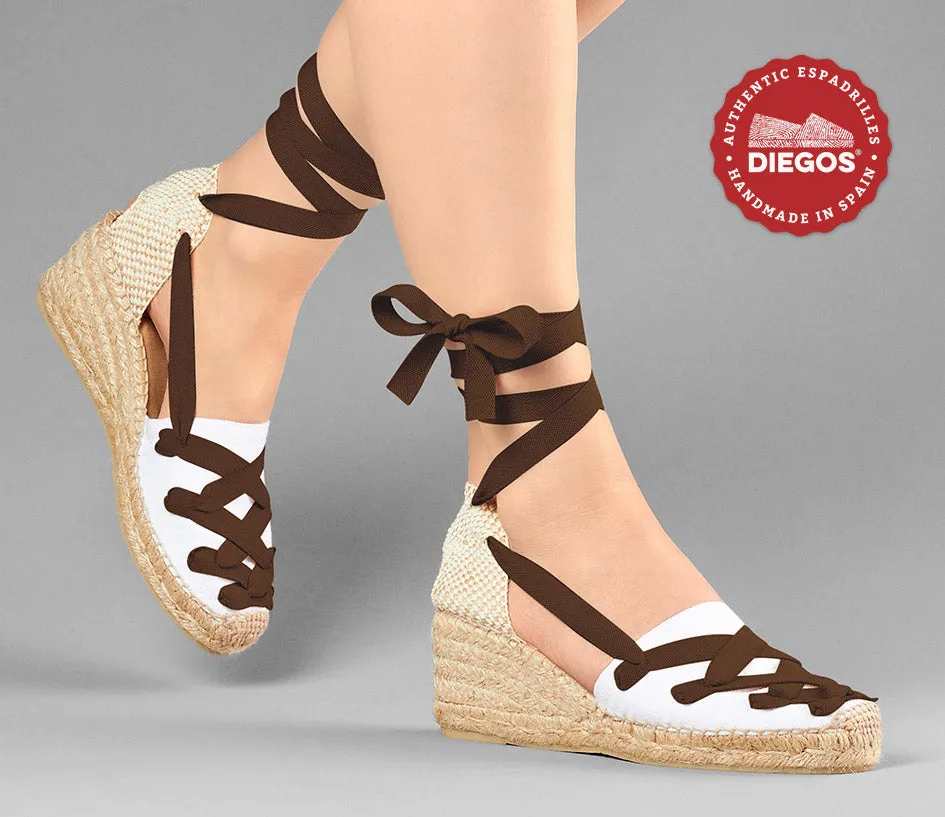 White Lola high wedge Pamplona espadrilles