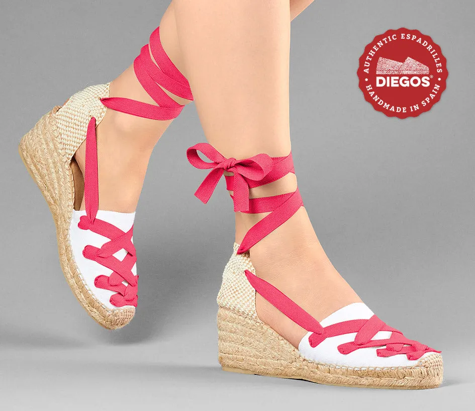 White Lola high wedge Pamplona espadrilles