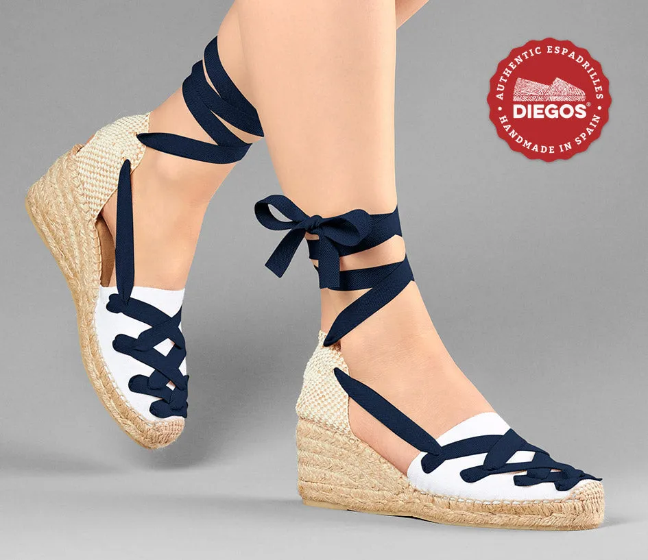 White Lola high wedge Pamplona espadrilles