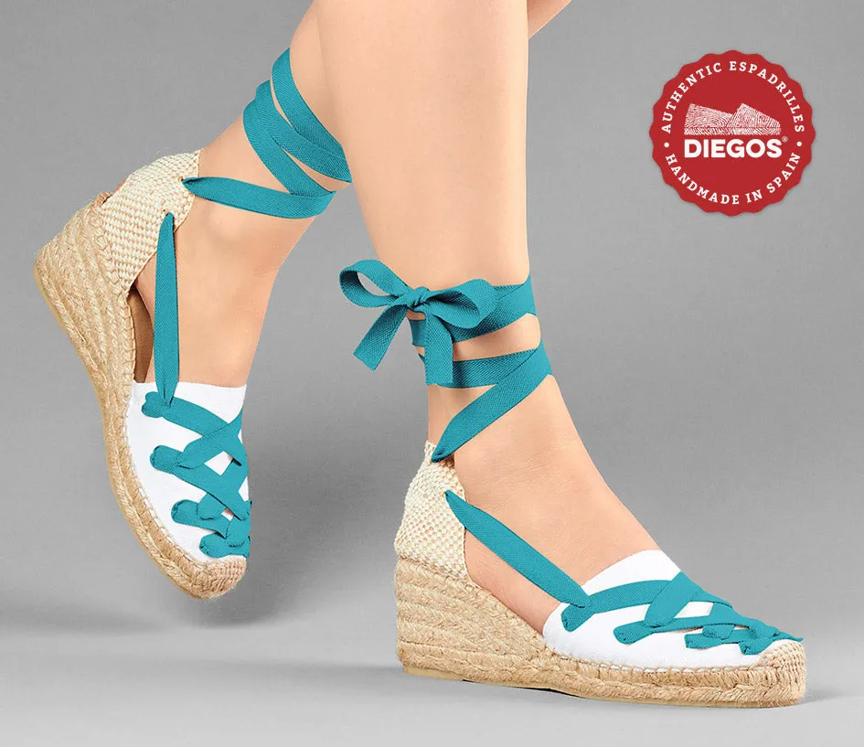 White Lola high wedge Pamplona espadrilles