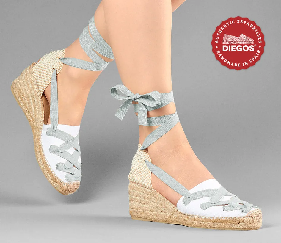 White Lola high wedge Pamplona espadrilles