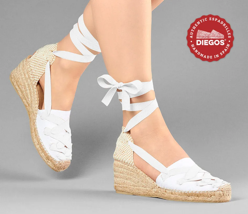 White Lola high wedge Pamplona espadrilles