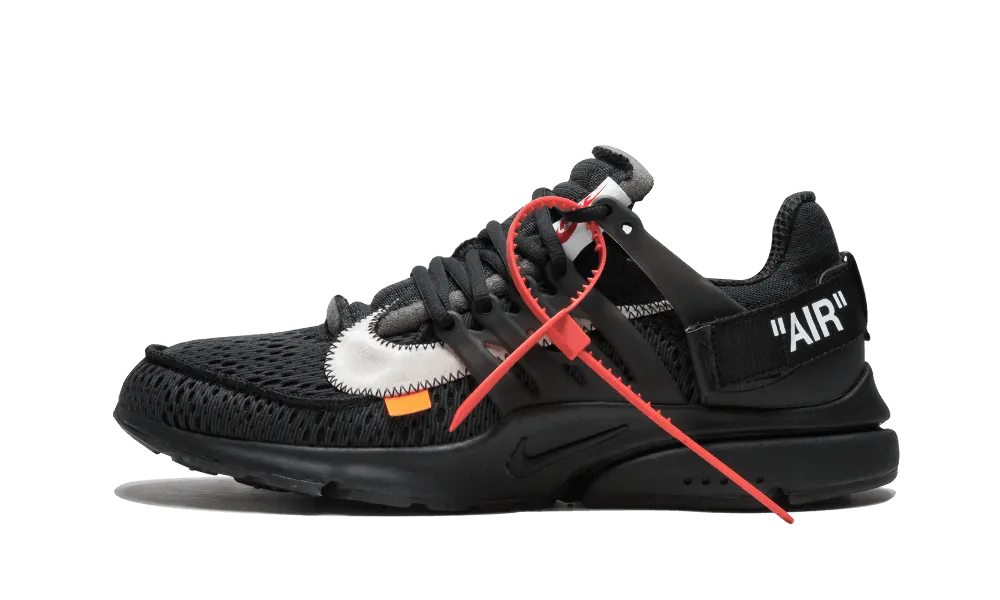 Air Presto Off-White Black running in an obstacle course race