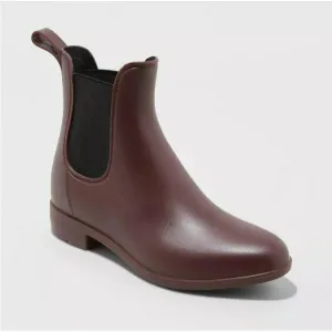 Women's Alex Ankle Rain Boots by Merona - Berry - Size 9 Wide