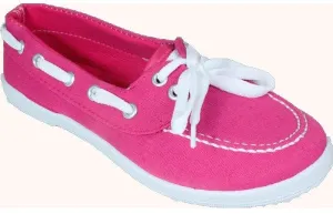 women's canvas boat sneaker (fuchsia) Case of 24