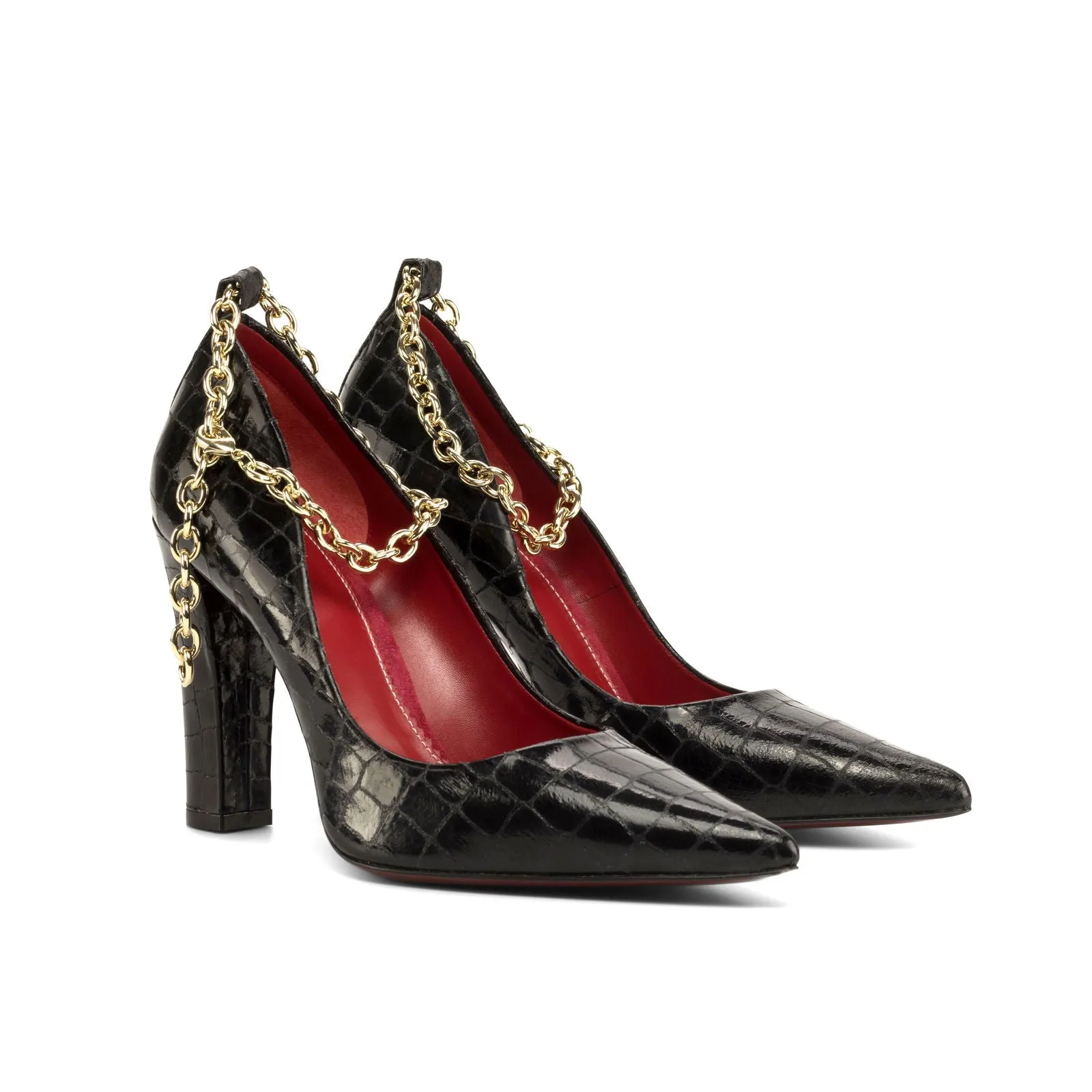 Women's Florence Pointed Toe Leather Heels Wide Plus Size  4775