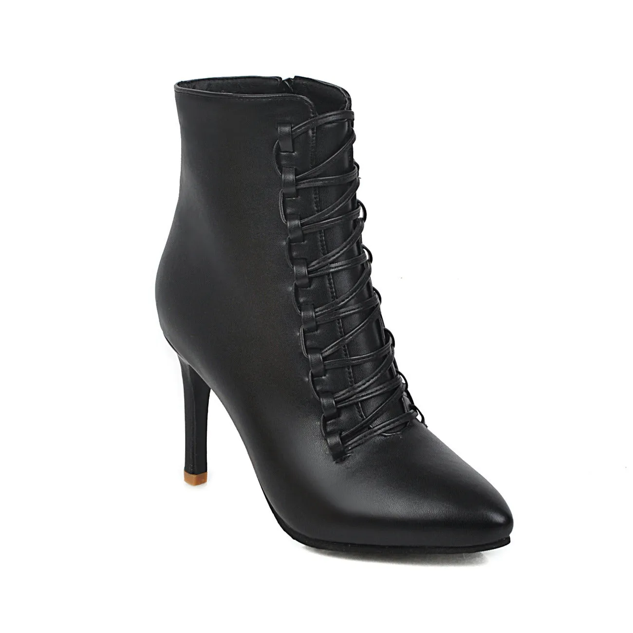 Women’s High Heel Stiletto Ankle Boots with Side Zipper