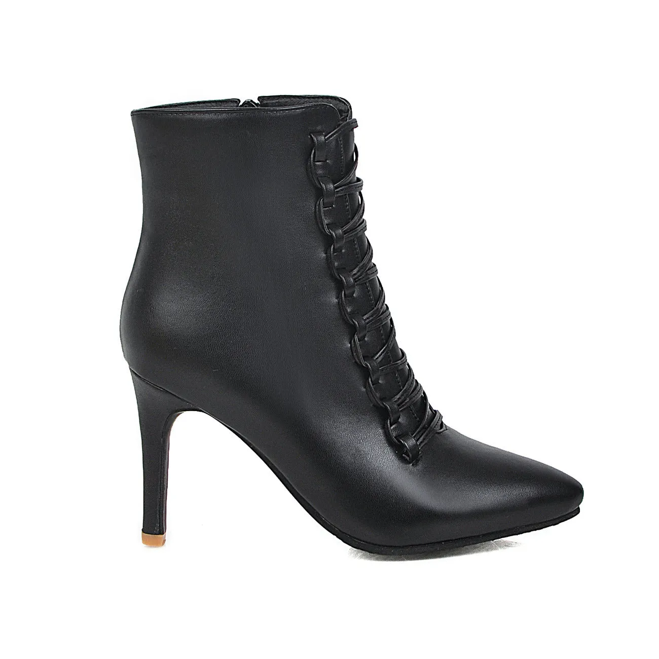 Women’s High Heel Stiletto Ankle Boots with Side Zipper