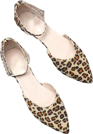 Women's Leather Sandals, Studded Flats Wide Fitting Buckle